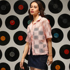 Cubic-Mesh Oversized Shirt