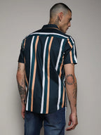 Campus Sutra Club Striped Shirt
