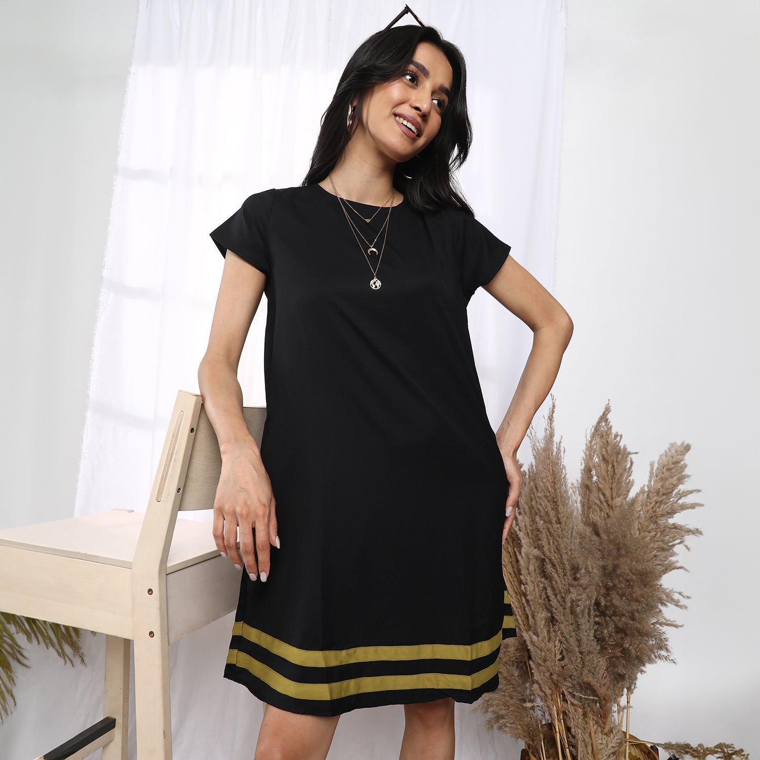 Contrast Striped Dress