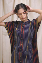ShopKapaas Indigo Striped Kaftan Dress