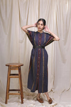 ShopKapaas Indigo Striped Kaftan Dress