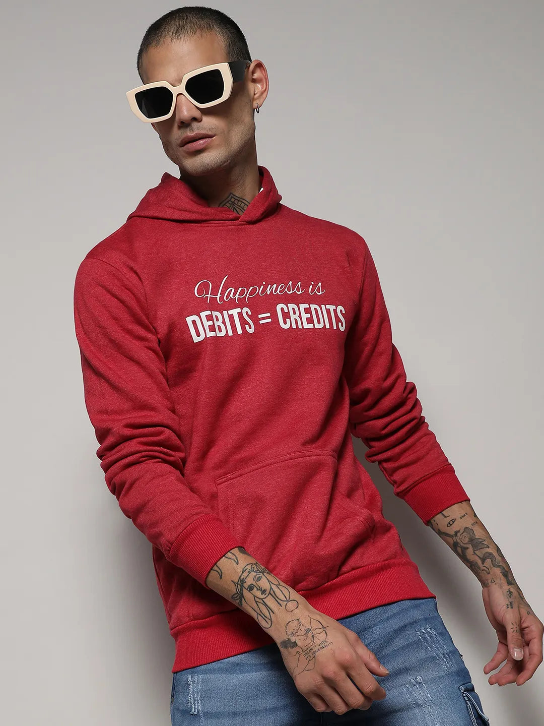 Campus Sutra Happiness Is Hoodie With Kangaroo Pocket