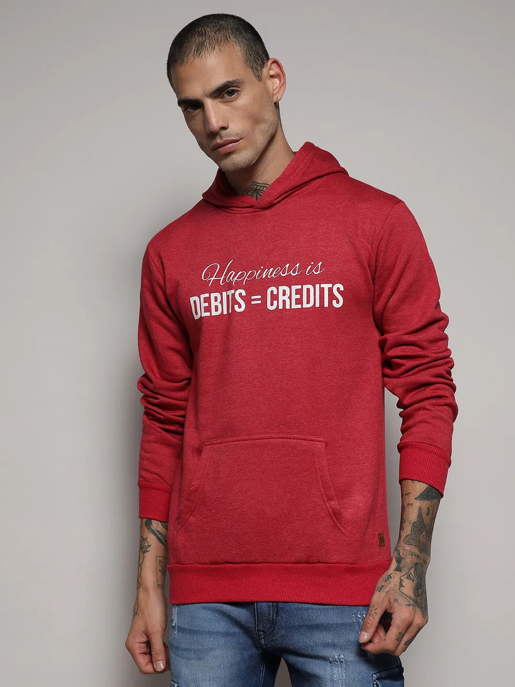 Campus Sutra Happiness Is Hoodie With Kangaroo Pocket