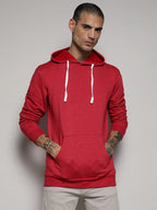 Campus Sutra Pullover Hoodie With Contrast Drawstring