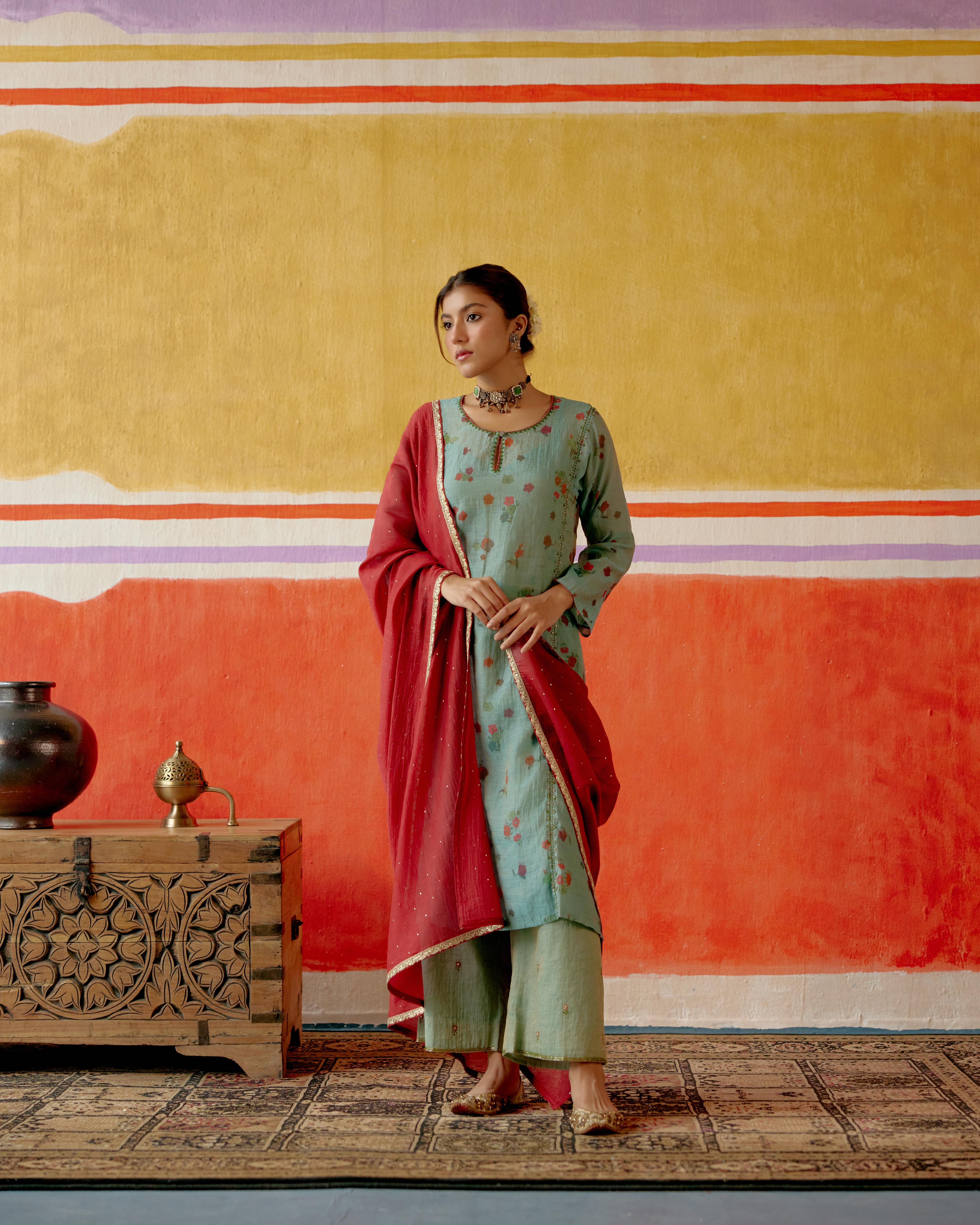 ShopKapaas Mukaish Chanderi Dupatta - Chanderi-Off-White