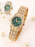 The Geneva H-Link Round Watch - Emerald Green