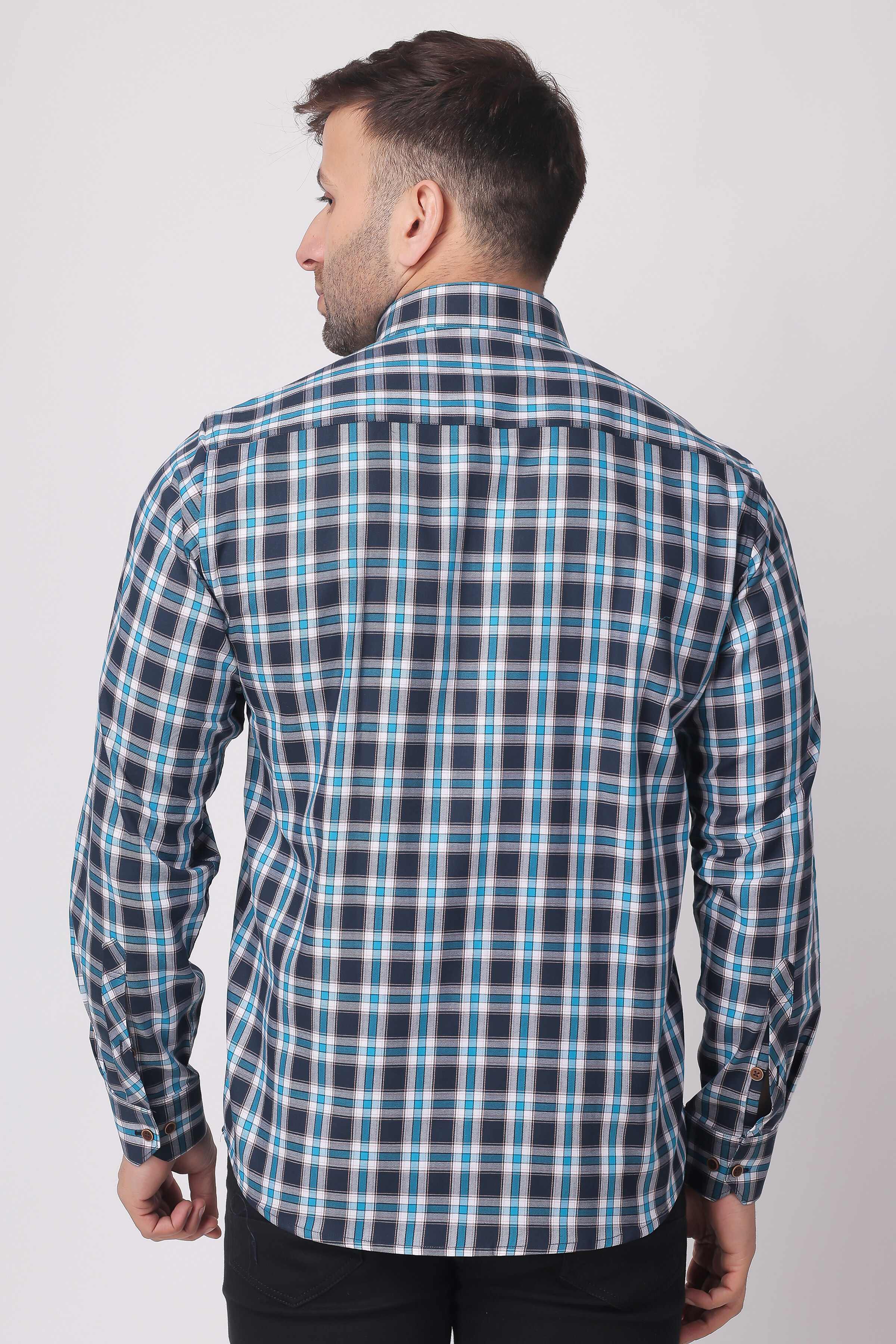 Stylox Regular Fit Full Sleeve Check Casual Shirt For Men's