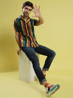 Campus Sutra Awning Striped Shirt