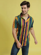 Campus Sutra Awning Striped Shirt