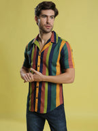 Campus Sutra Awning Striped Shirt