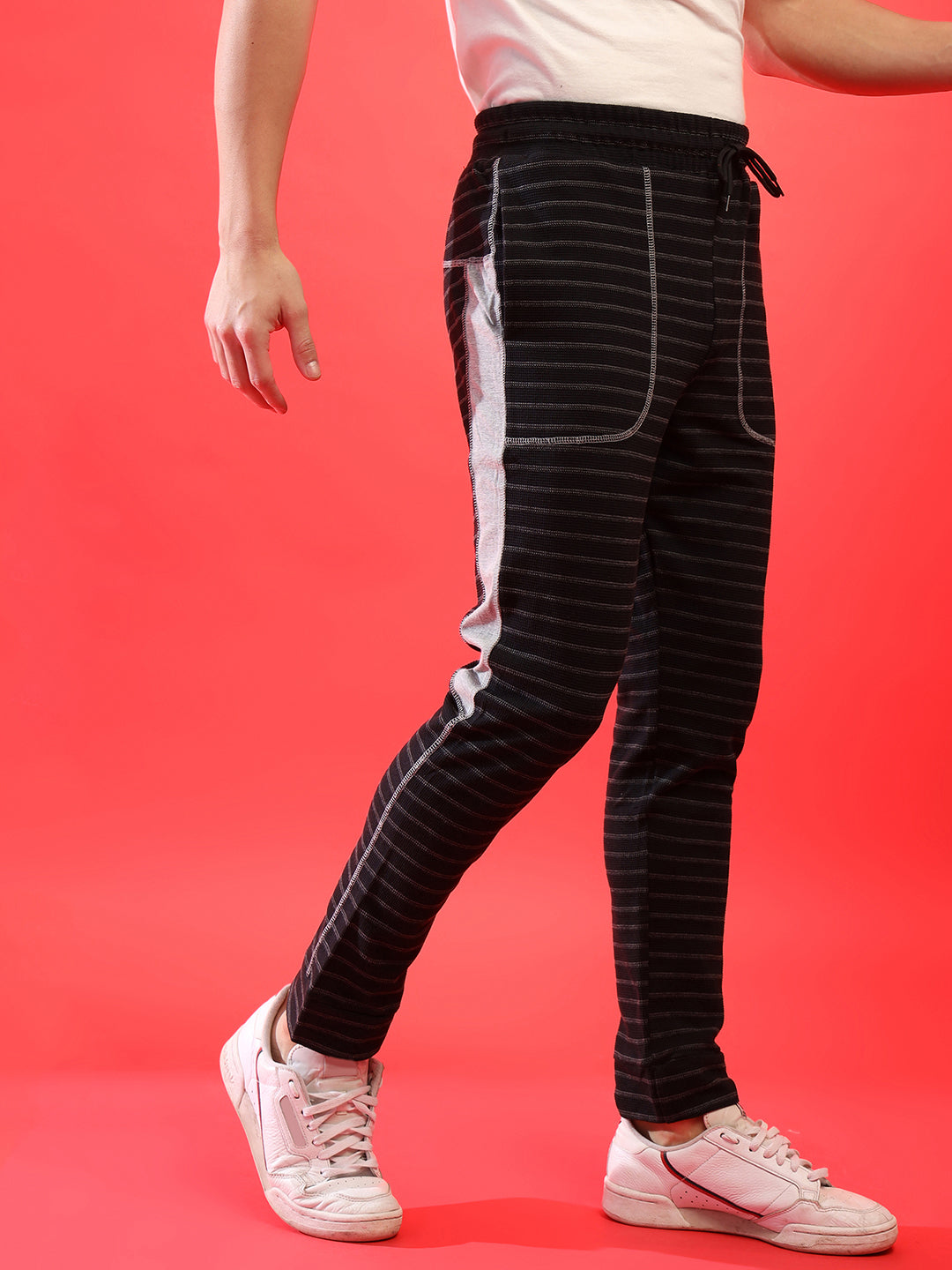 Campus Sutra Striped Jogger