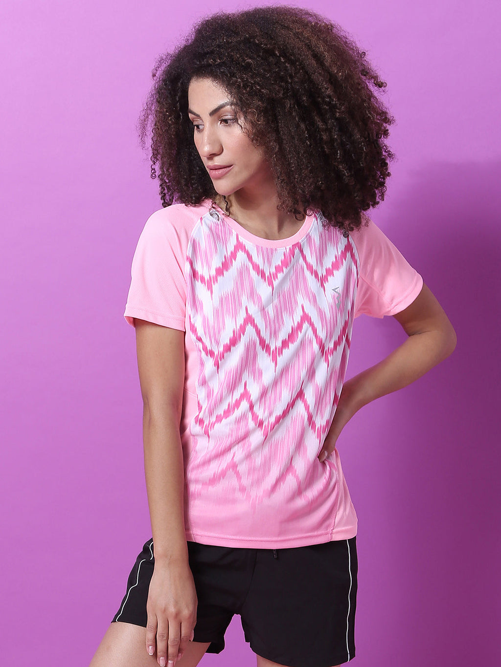 Ikkat Raglan Activewear T-Shirt