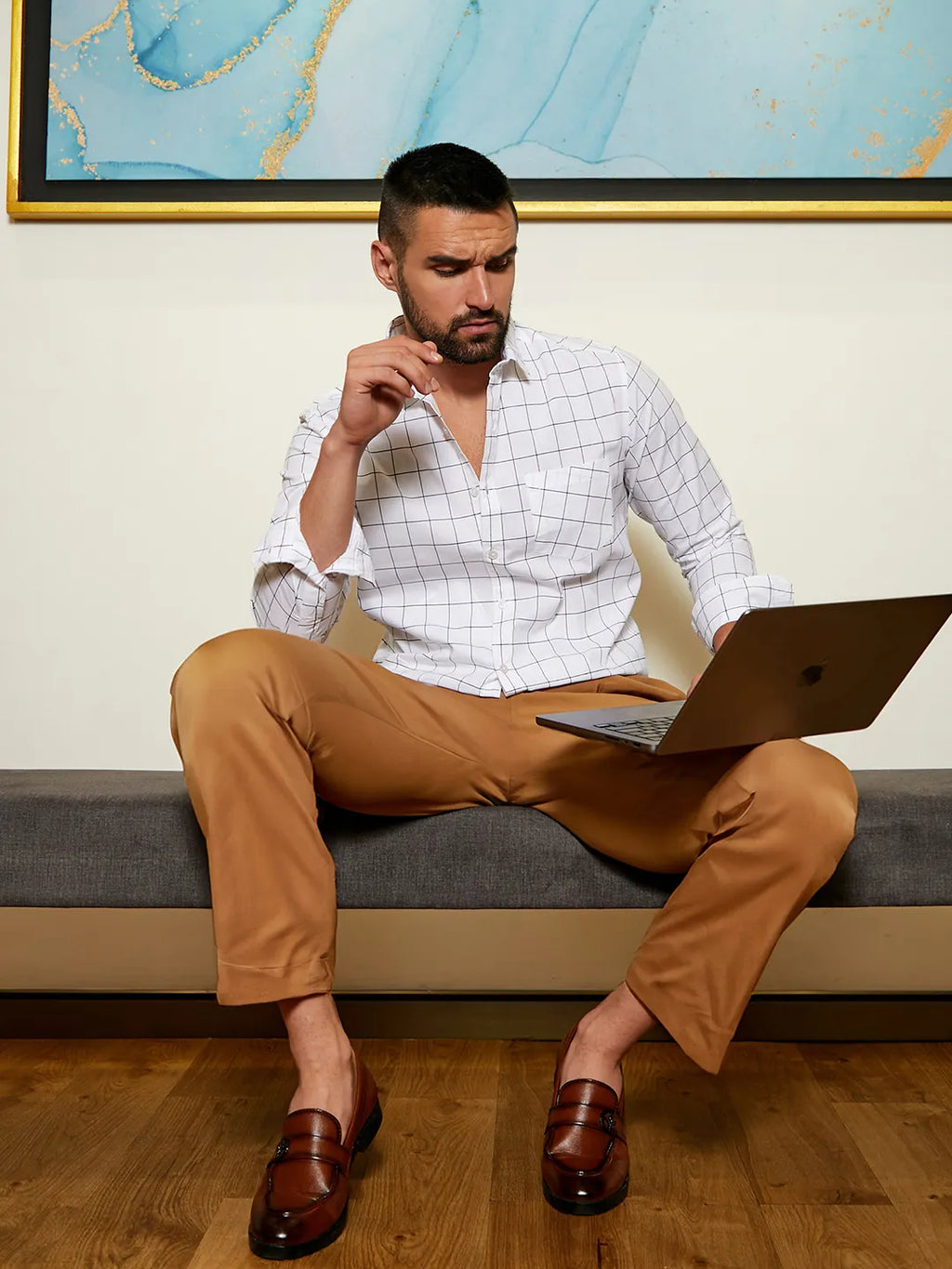 Campus Sutra Graph Check Shirt