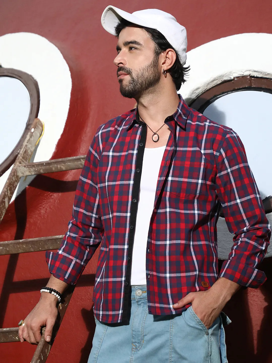 Campus Sutra Tartan Plaid Shirt
