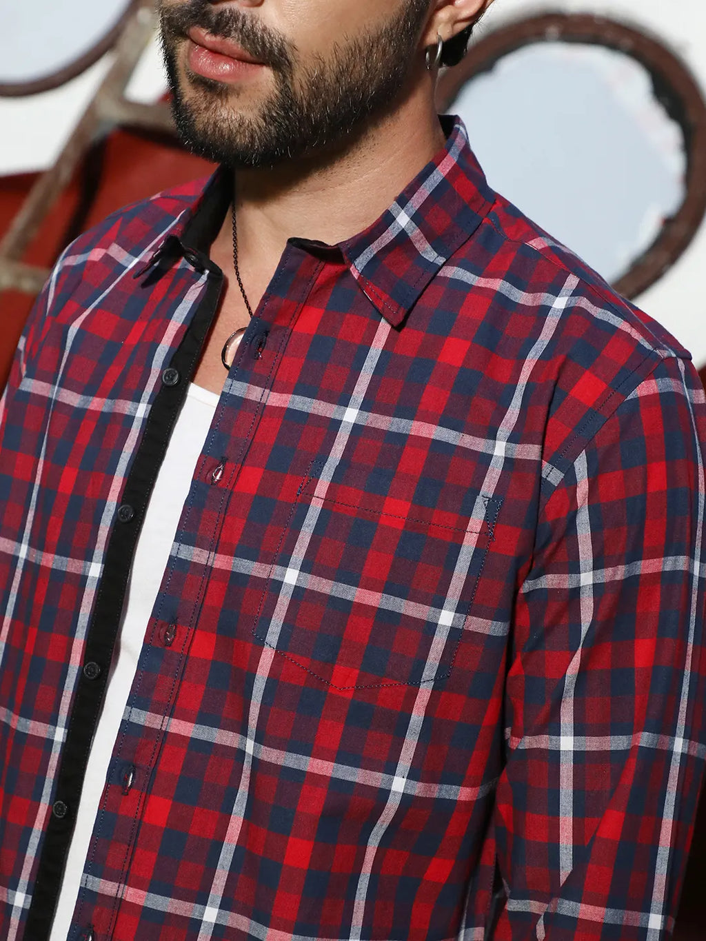 Campus Sutra Tartan Plaid Shirt