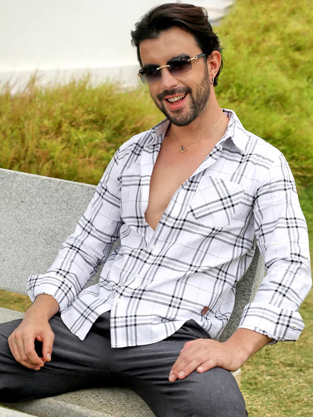 Campus Sutra Tartan Plaid Shirt