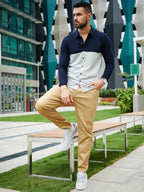 Campus Sutra Contrast Panel Shirt
