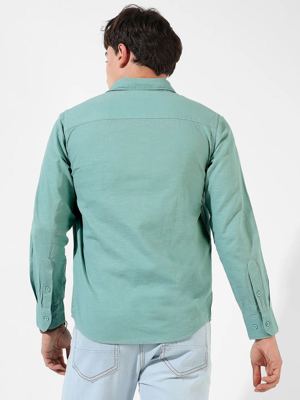Campus Sutra Solid Button-Front Shirt