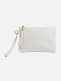 White Textured Vegan Leather Wallet