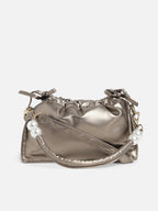 Bronze Solid Vegan Leather Handbag