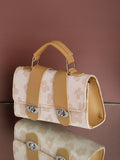 Multicolour Colourblocked Vegan Leather Handbag