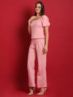 Solid Knotted Waist Co-Ord Set