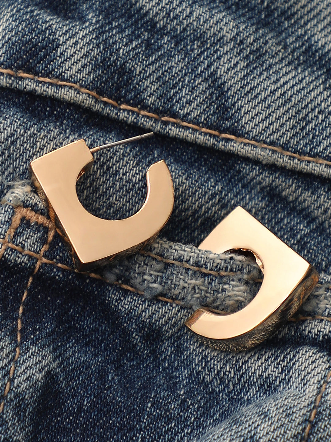 The Geometric Hoop Earrings - Antique Gold
