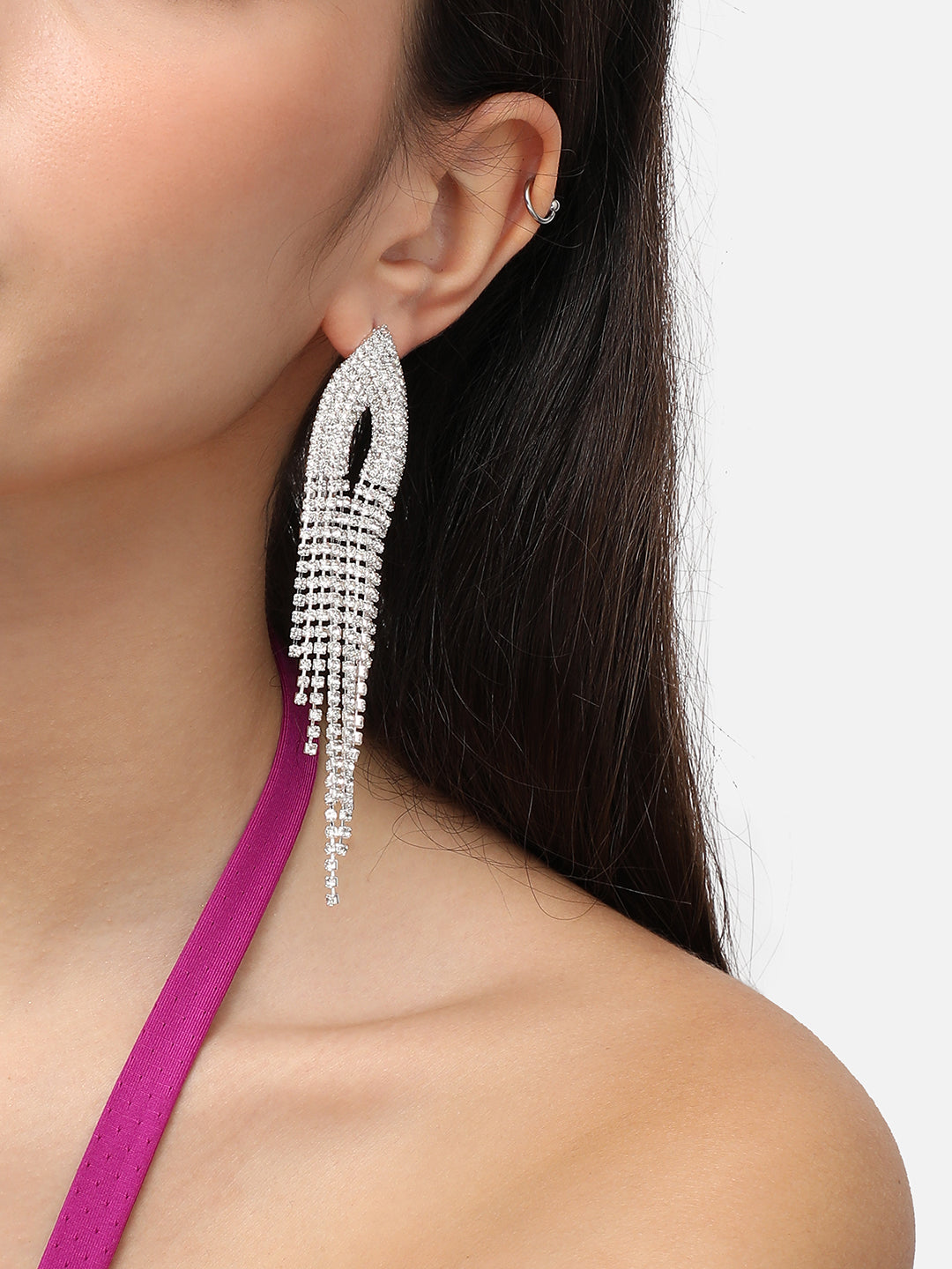 Haute Sauce The Marquise-Bling Drop Earrings - Crystal Silver