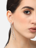 Haute Sauce The Tassel-Bling Drop Earrings - Crystal Silver