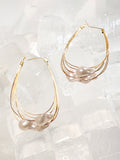 The Abstract-Pearl Maxi Hoop Earrings - Pearl White