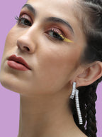 The Crystal-Twist Drop Earrings - Crystal Silver