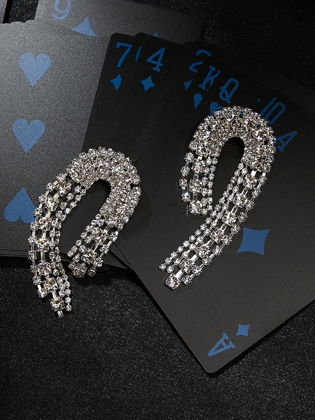 Haute Sauce The Crystal-Hanging Drop Earrings - Crystal Silver