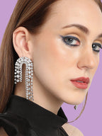 Haute Sauce The Crystal-Hanging Drop Earrings - Crystal Silver