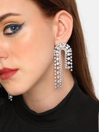 Haute Sauce The Crystal-Hanging Drop Earrings - Crystal Silver