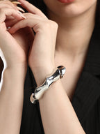 Haute Sauce The Chunky-Twist Bangle Bracelet - Metallic Silver