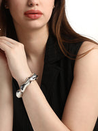 Haute Sauce The Chunky-Twist Bangle Bracelet - Metallic Silver