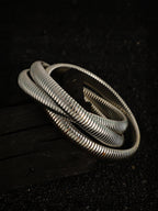 Haute Sauce The Snake-Ribbed Bangle Bracelet - Metallic Silver