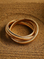 Haute Sauce The Snake-Ribbed Bangle Bracelet - California Gold