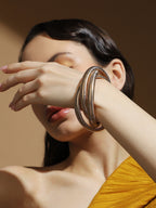 Haute Sauce The Snake-Ribbed Bangle Bracelet - California Gold