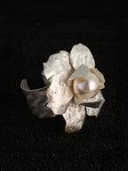 Haute Sauce The Flora-Bloom Statement Bracelet - Metallic Silver