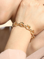 The Hammered Orb-Link Chain Bracelet - California Gold