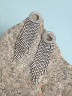 Haute Sauce The Circular-Bling Drop Earrings - Crystal Silver