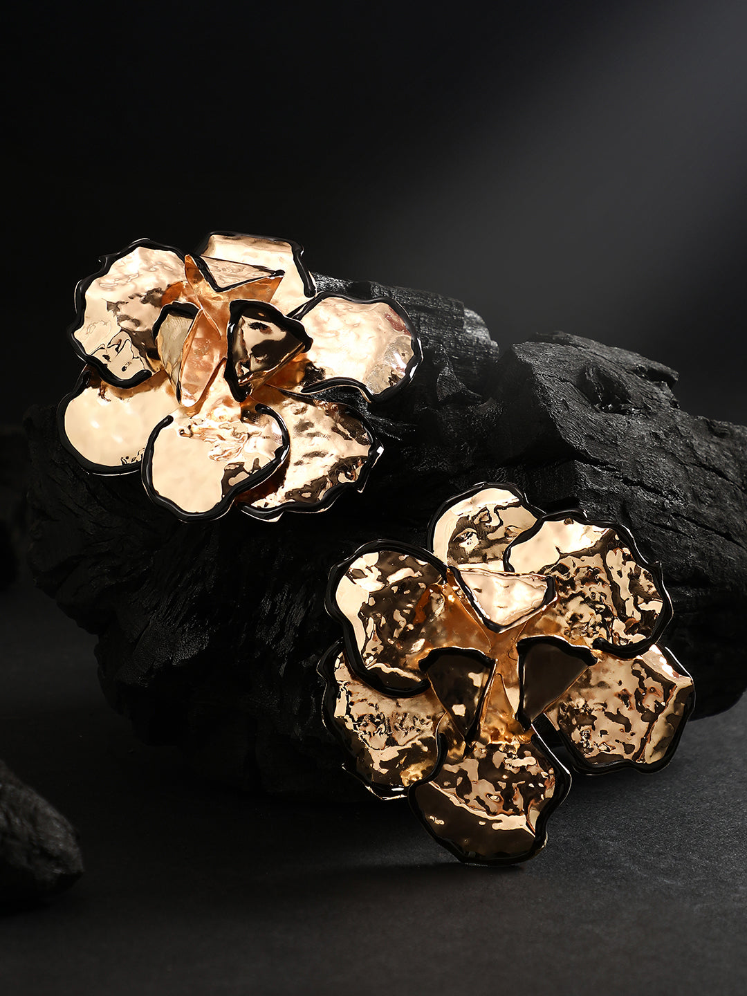 Haute Sauce The Dented-Primrose Statement Earrings - California Gold