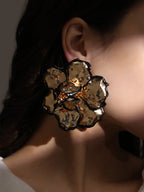 Haute Sauce The Dented-Primrose Statement Earrings - California Gold