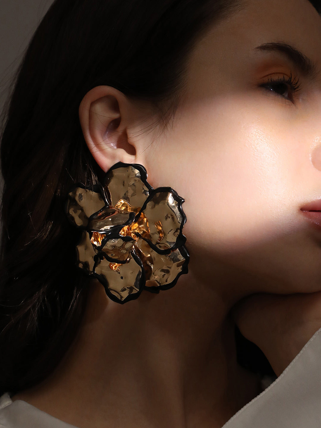 Haute Sauce The Dented-Primrose Statement Earrings - California Gold