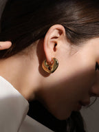 The Arched Hoop Earrings - California Gold