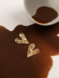 The Dented-Coeur Stud Earrings - California Gold