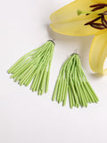 The Long Fringette Drop Earrings - Kelly Green