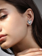 Haute Sauce The Dented-Coeur Stud Earrings - Metallic Silver