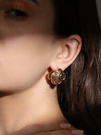 Women's The Signet Hoop Earrings - California Gold